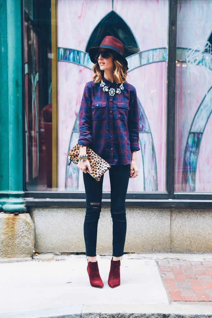 Jess Ann Kirby, Ankle Boots, Providence Rhode Island, Flannel, Clare V cheetah bag