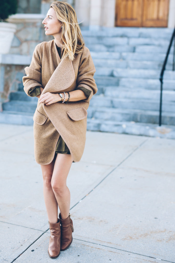 fall layering, brown ankle boots