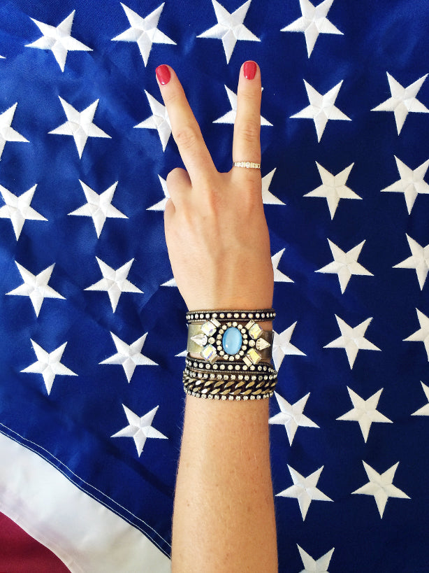 Loren Hope Jewelry, Made in America, peace sign, american flag