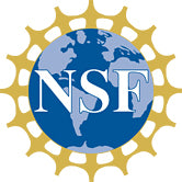 a logo for the national science foundation with a globe in the center