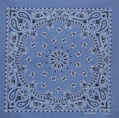 Cornflower Blue Paisley US Bandana