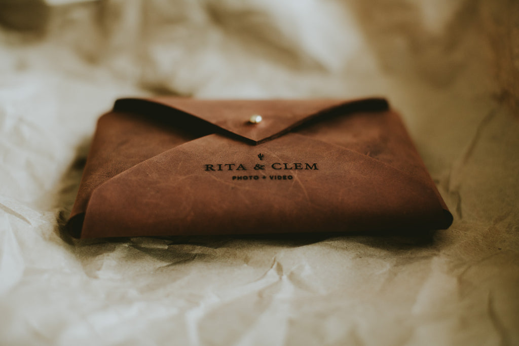 leather packaging for wedding photographers