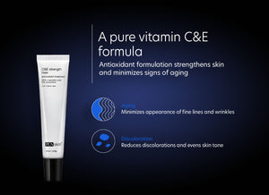 C&E Strength Max - A pure vitamin C&E formula. Antioxidant formulation strengthens skin and minimizes signs of aging.