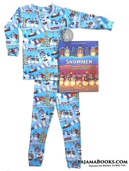 Snowmen at Christmas Pajamas and Book Gift Set