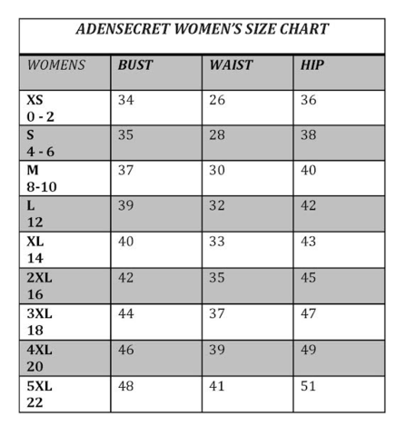 size chart