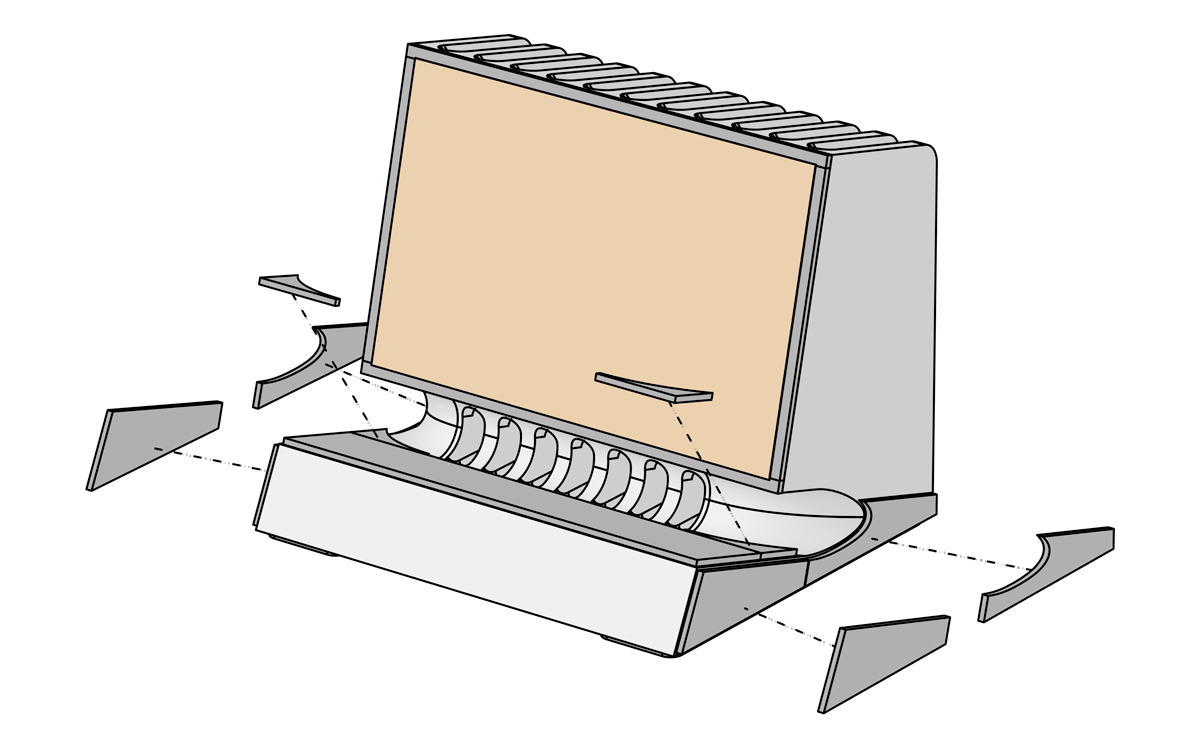 SVALT Cooling Dock model DHCR  4th generation with heat-insulation side pads diagram