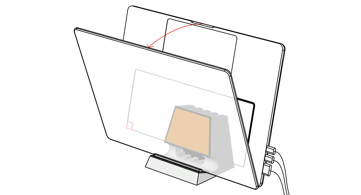 SVALT Cooling Dock model DHCx clamshell mode diagram