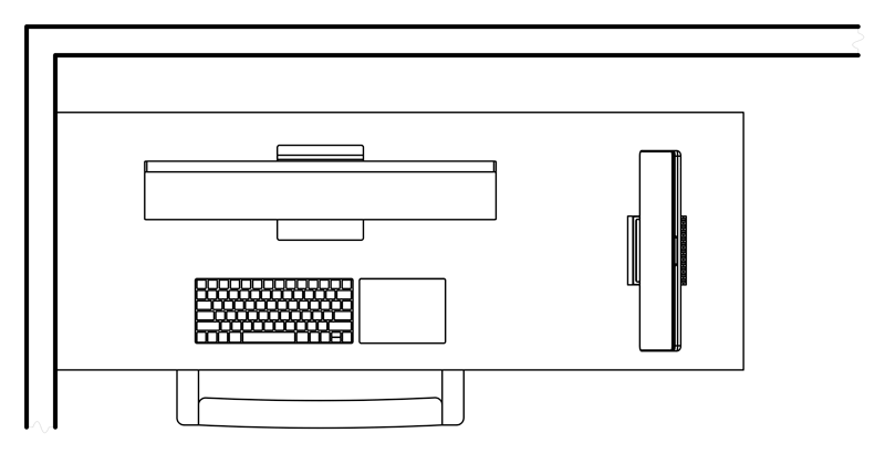 SVALT Cooling Dock with 16-inch MacBook Pro workstation layout