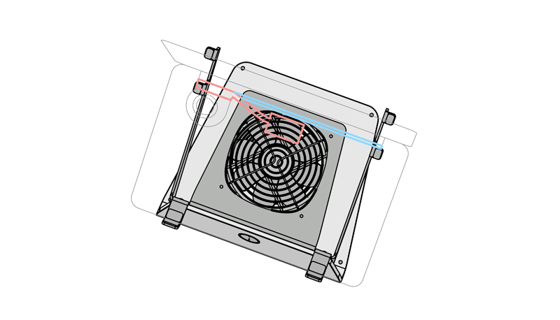 SVALT Cooling Stand Sx model with Apple MacBook Air 11-inch Intel cooling system