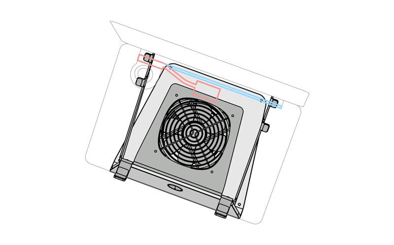 SVALT Cooling Stand Sx model with Apple MacBook Air 13-inch Intel cooling system