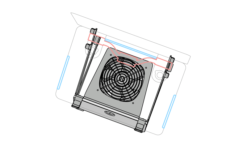 SVALT Cooling Stand SRx model with Apple MacBook Pro 13-inch Retina Intel 2012 cooling system