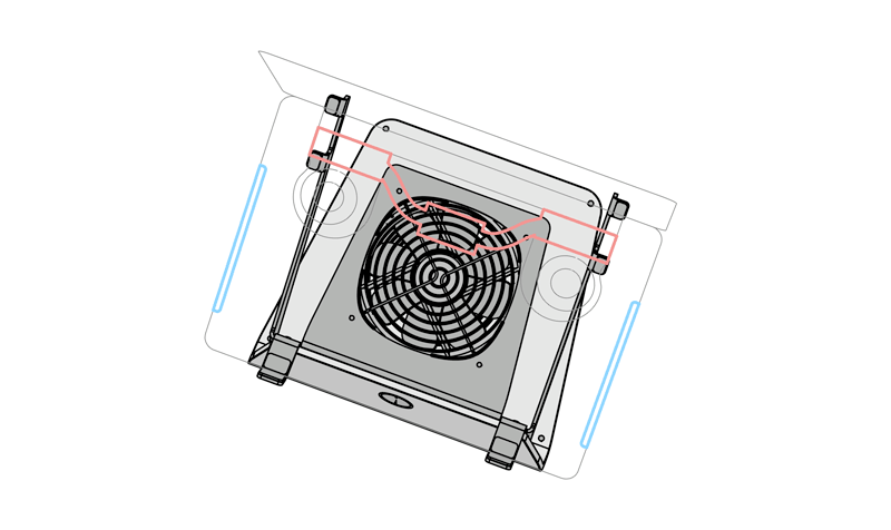 SVALT Cooling Stand Sx model with Apple MacBook Pro 13-inch Touch Bar Intel cooling system