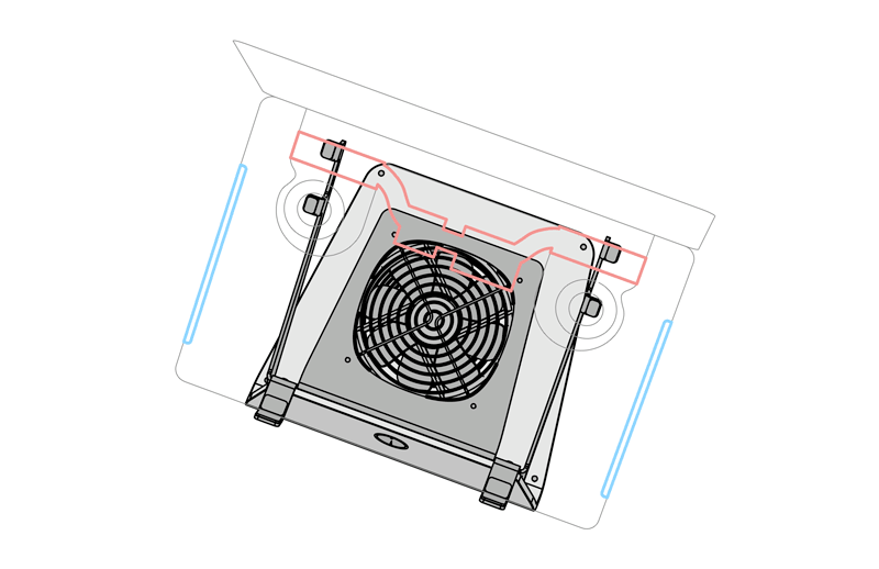 SVALT Cooling Stand Sx model with Apple MacBook Pro 15-inch Touch Bar Intel cooling system