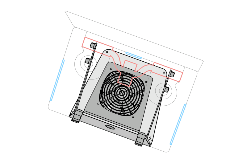 SVALT Cooling Stand Sx model with Apple MacBook Pro 16-inch Apple Silicon M1 Pro 2021 cooling system