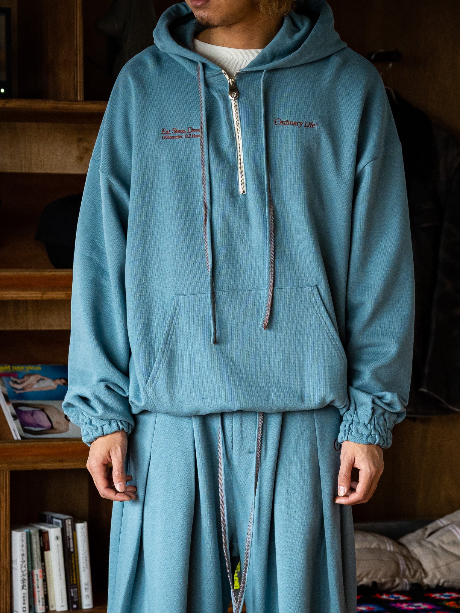 SHINYAKOZUKA / ORDINALY ZIP HOODIE -BLUE-