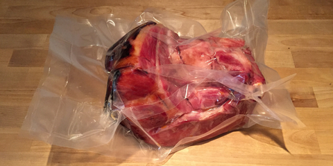 Christmas ham leftovers vacuum seal gusseted bag