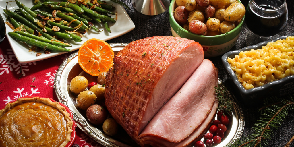 Best Christmas meal dinner ham potatoes