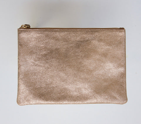 stella and gemma gold leather pouch