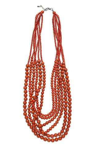 elk orange bead necklace