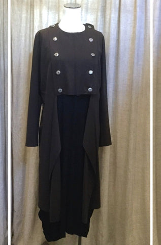 Obi military ponte coat and Hall habit drape dress