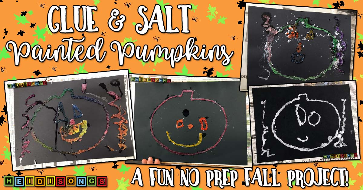 Glue & Salt Painted Pumpkins:  A Fun NO PREP Fall Project!