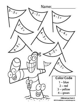 Counting Creatures Subtraction Worksheets
