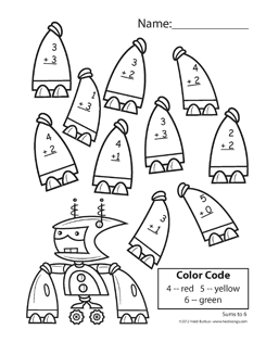 Counting Creatures Addition Worksheets Sets 4-5