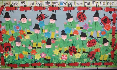 Leprechaun and Insects Bulletin Board, kindergarten, heidisongs, crafts