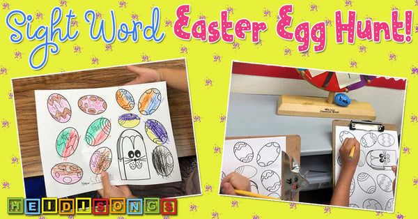 Sight Word Easter Egg Hunt! kindergarten, tk, high frequency words, springtime, writing, reading, freebie