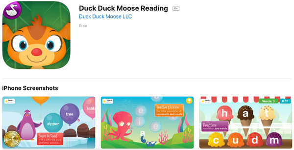 Duck Duck Moose Reading App
