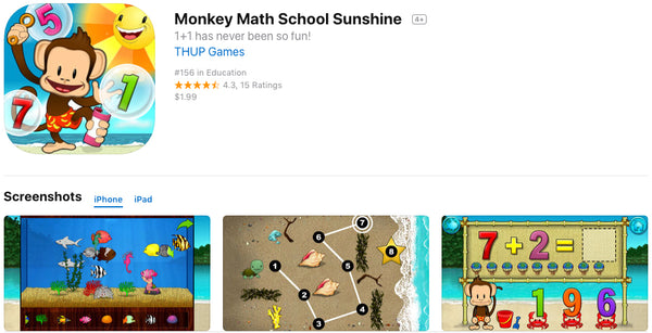 Monkey Math School Sunshine APP
