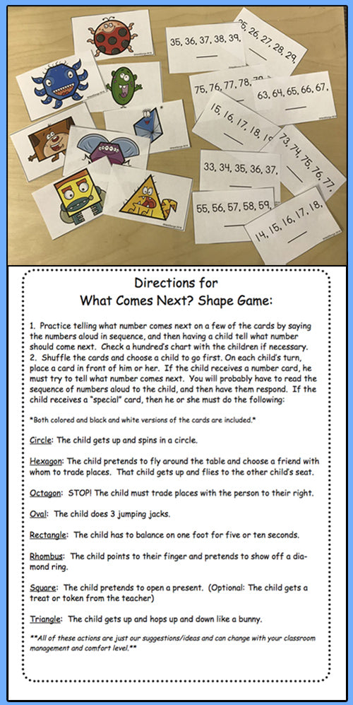 What Comes Next? Shape Game heidisongs, shapes, kindergarten