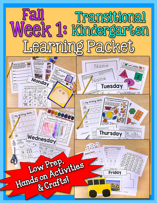 TK Weekly Learning Packet: Fall - Week 1