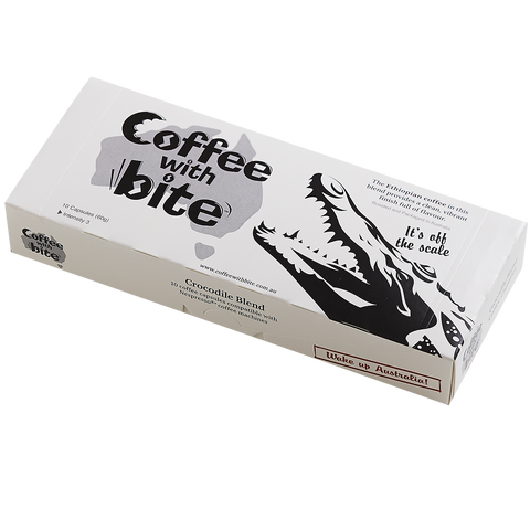 Ethiopia Blend Crocodile. Box of 10 Capsules $0.68ea