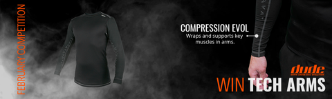 February Competition win tech arms compression shirt
