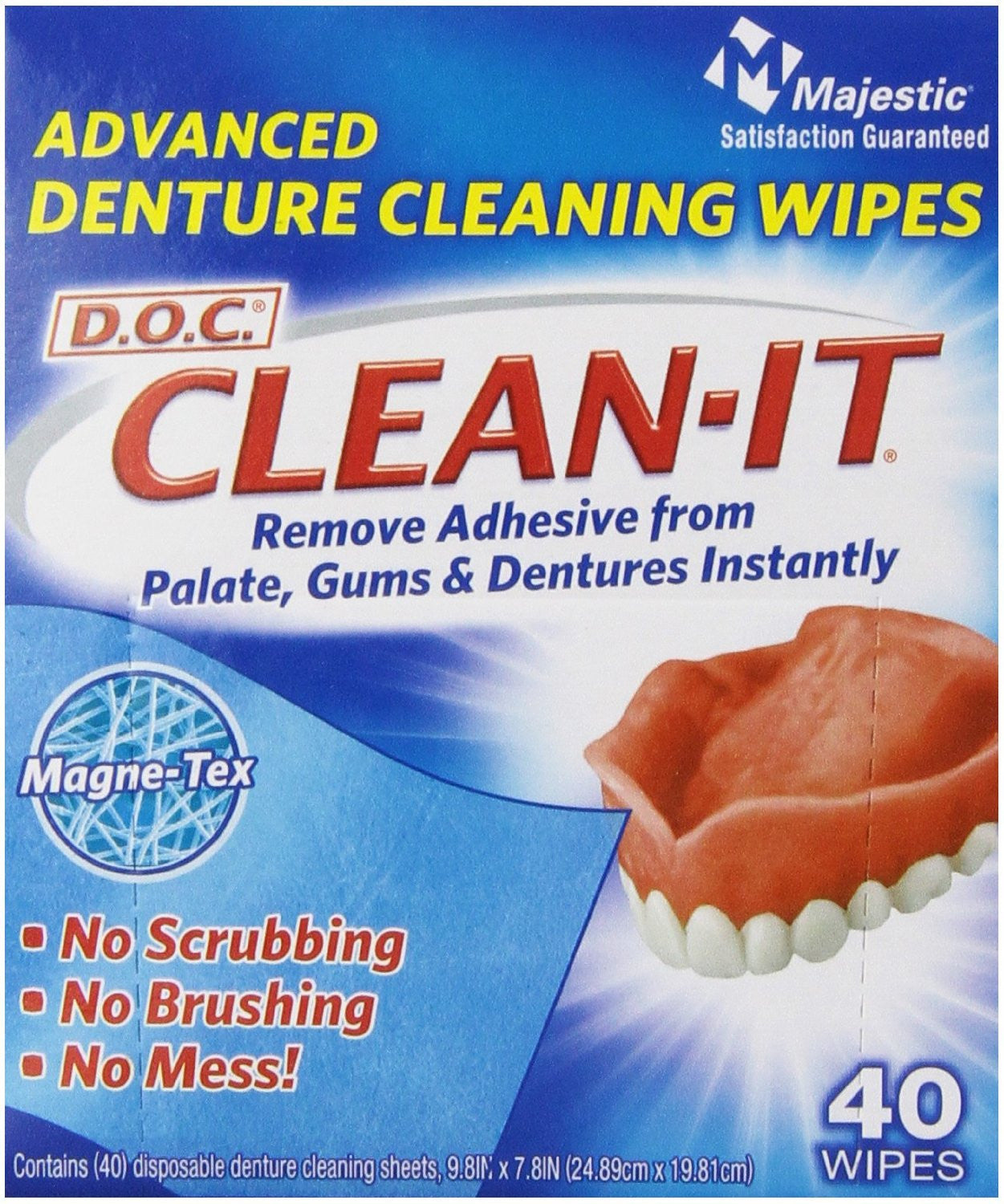 Dentist On Call Denture Adhesive Remover Wipes, denture adhesive remov