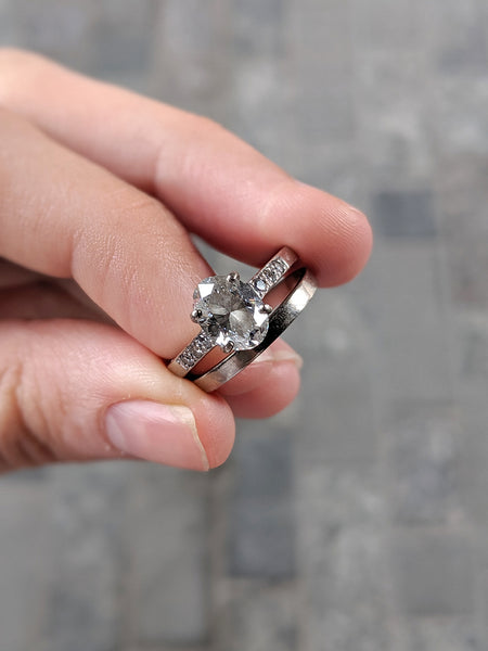 grey diamond engagement ring