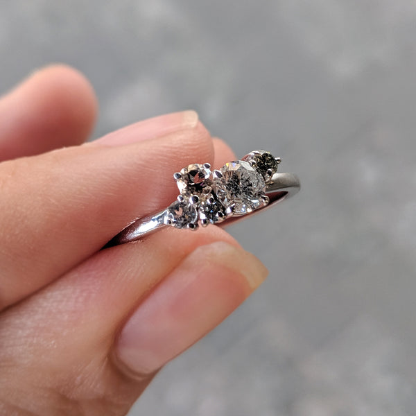 Diamond & Morganite Cluster Ring