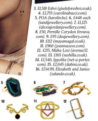 Maya Magal London 'Adjustable V Ring with Stones' featured in The Times.