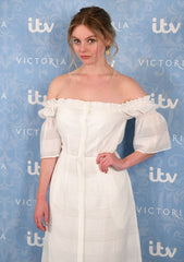 Maya Magal London 'Adjustable V Ring with Stones' and 'Chain with Stones' worn by Nell Hudson at the ITV Premier.