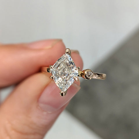 Diamond create unusual engagement ring bespoke London jewellery
