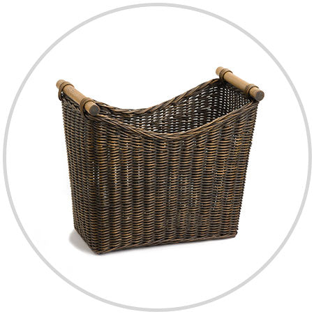 Narrow Wicker Magazine Basket