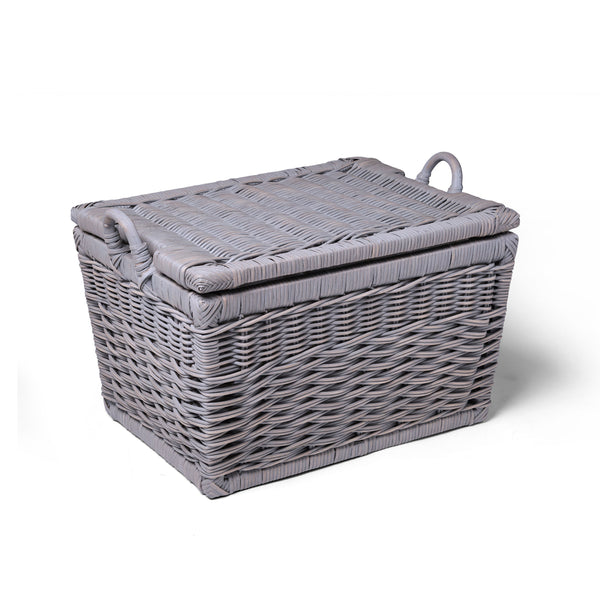 wicker basket with lid