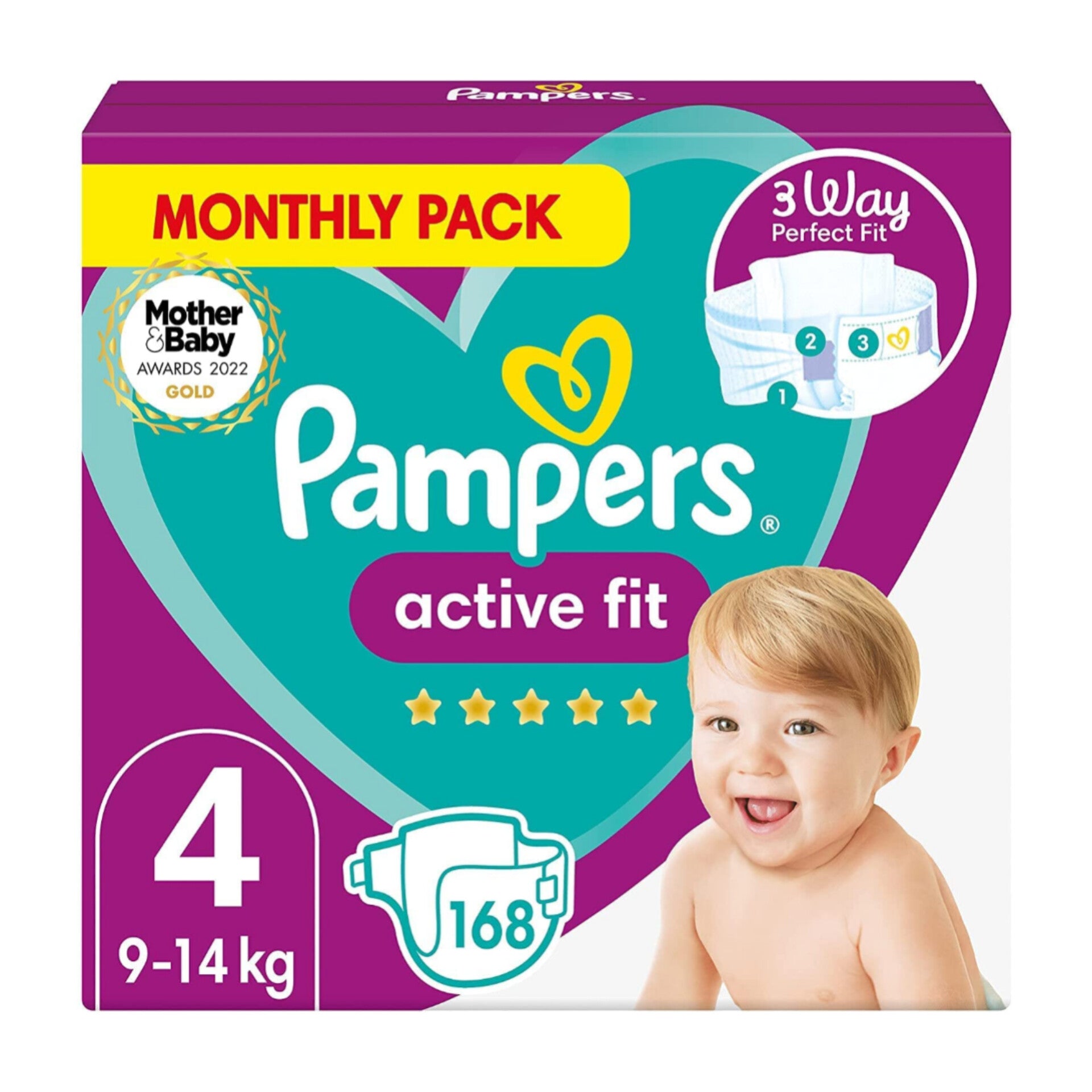 reservering dichtheid Extreem Pampers Active Fit Diapers - Monthly Box (Size 4, 5, 6) – Diaper Yard Gh