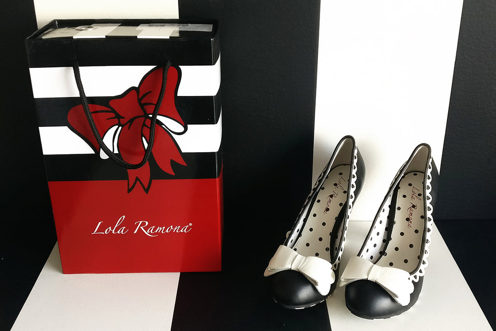Lola Ramona shoe box and shoes.