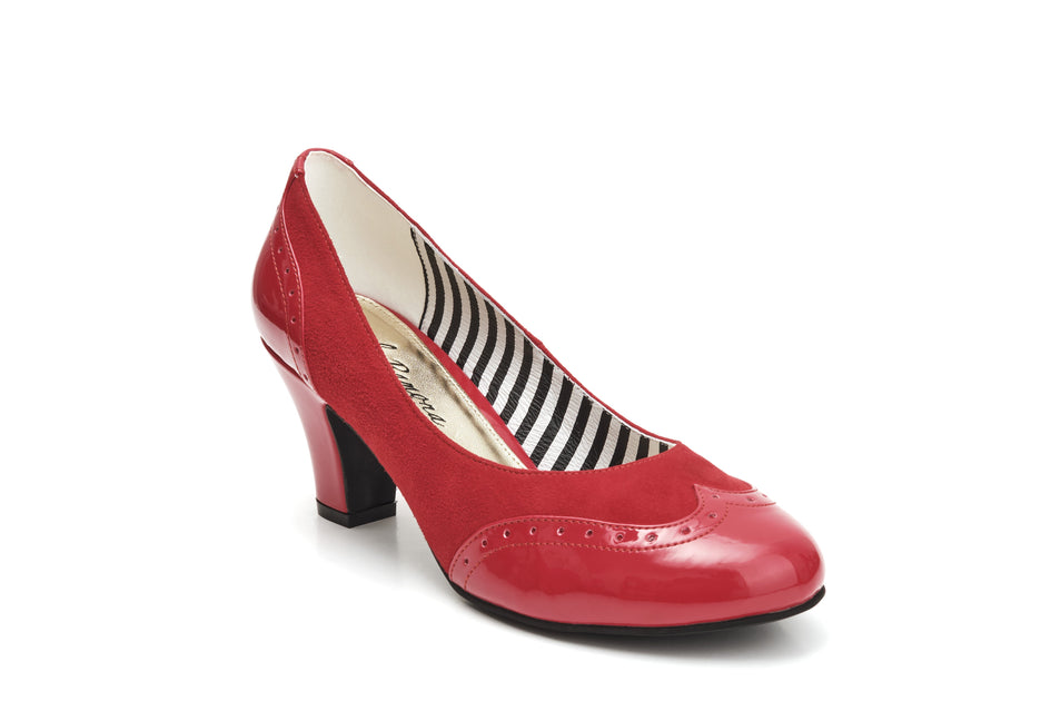 At vise harmonisk Kæmpe stor Lola Ramona | Ava Ruby | Red patent and suede leather pumps