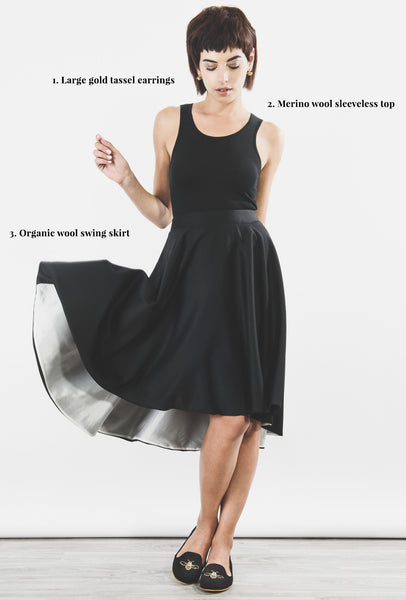 Outsider organic wool swing skirt outfit ethical fashion