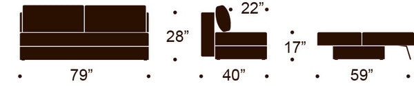 Nest storage sofa bed measuremnts