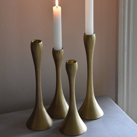 Contemporary brass candlesticks