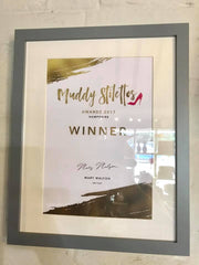 Winners Award Certificate at La Di Da Interiors Best Interiors Store Muddy Stilettos 2017